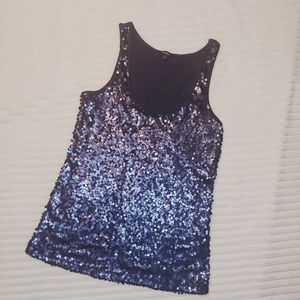 Express Navy Sequin Tank